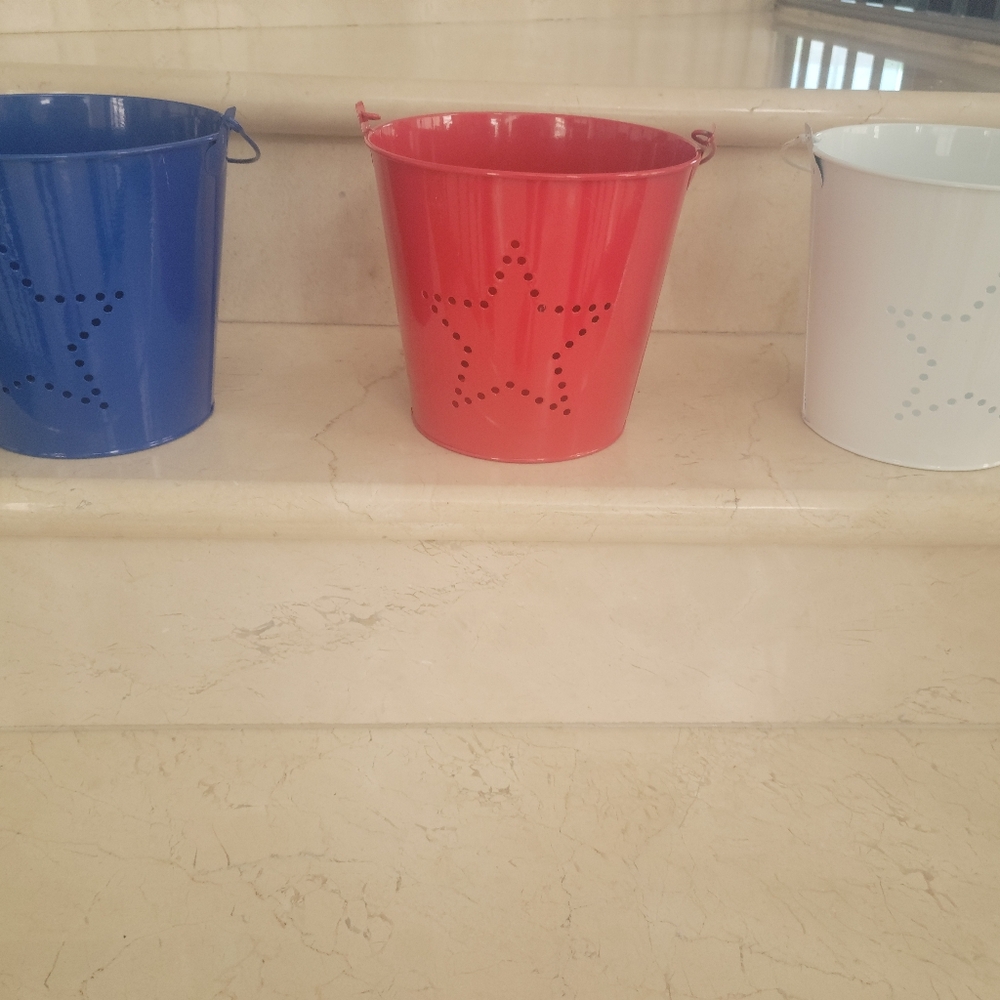 Set of 3 patriotic buckets NEW